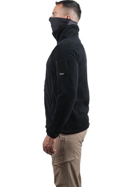 Siyah 5 Cepli Polar Ceket, Rahat ve Esnek Polar Mont modelleri