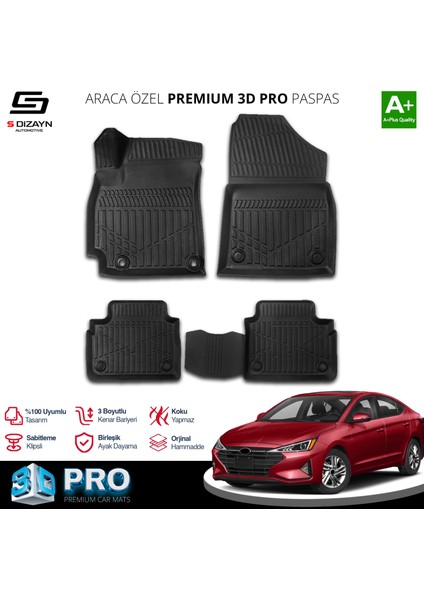Hyundai Elantra 3D Pro Havuzlu Paspas 2020 Üzeri A+ Kalite
