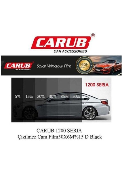 Seria 1200 Süper Koyu Siyah Çizilmez Cam Filmi 4 Numara 50 cm x 6 Metre fiyatları