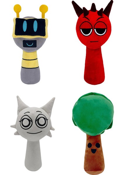 4 Parça Set 25CM Sprunki Oyuncak Peluş Ritim Kutusu (Yurt Dışından)