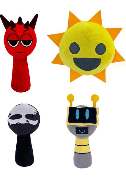 4 Parça Set 25CM Sprunki Oyuncak Peluş Ritim Kutusu (Yurt Dışından)
