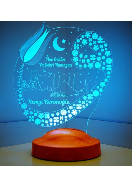 Vav Harfi Motifli Kişiye Özel Led Lamba, Hoşgeldin Ramazan Süsü, İslami Dekor, Manevi Dini Hediye