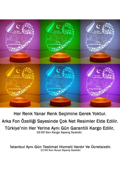 Vav Harfi Motifli Kişiye Özel Led Lamba, Hoşgeldin Ramazan Süsü, İslami Dekor, Manevi Dini Hediye
