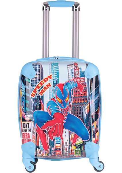 Spiderman Speedy Man Erkek Çocuk Valizi – Mavi