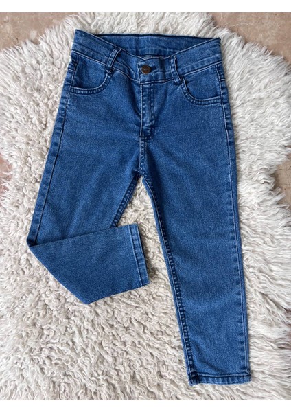 Unisex Çocuk Jean Pantolon Gizli Ayarlanabilir Bel Unisex Kot Pantolon