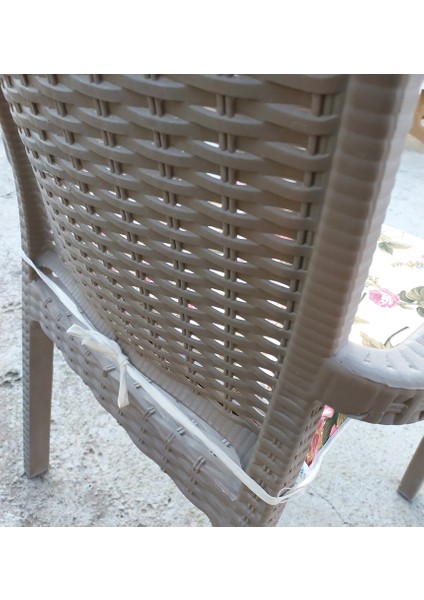 6 Adet Rattan Tek Alt Sandalye Minderi, Extra Kalın (Kalınlık 5 cm ) x Ingiliz Gülü