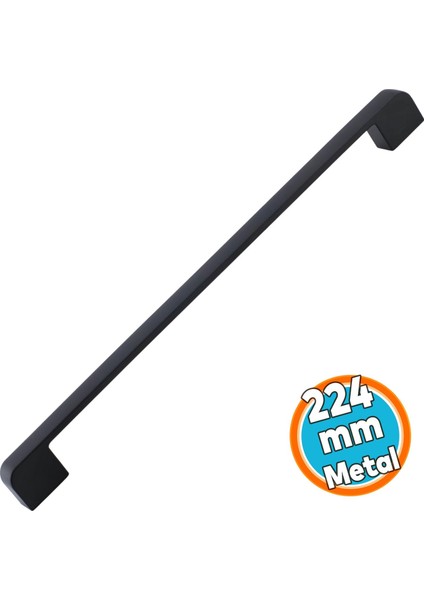 Metal Kulp 224 mm - 22.4 cm Mobilya Çekmece Mutfak Dolabı Dolap Kulpları Kulbu Siyah