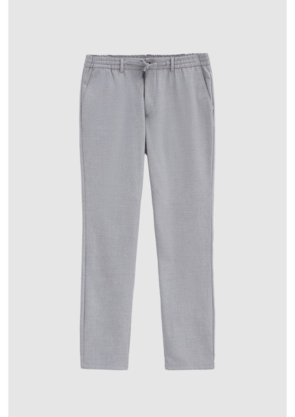 Slim Fit Gri Armürlü Jogger Pantolon indirimleri