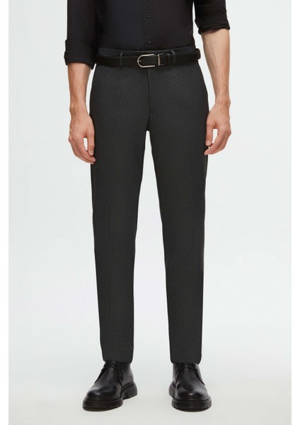 Ds Damat Slim Fit Antrasit Armürlü Kumaş Pantolon
