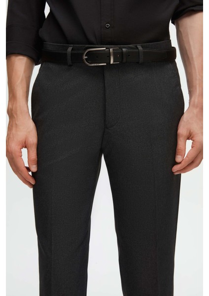 Ds Damat Slim Fit Antrasit Armürlü Kumaş Pantolon