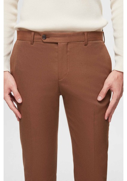 Camel Gabardin Kumaş Pantolon