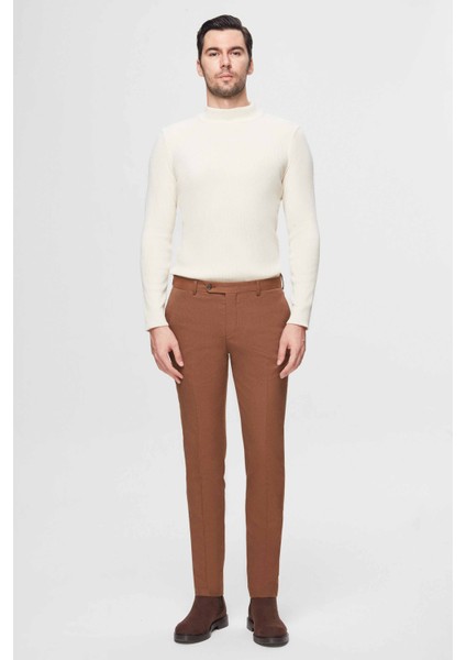 Camel Gabardin Kumaş Pantolon