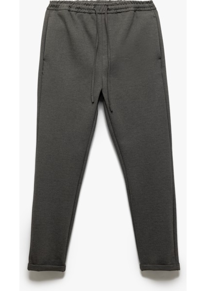 Viskon Karışımlı Beli Bağcıklı Jogger Eşofman Pantolon