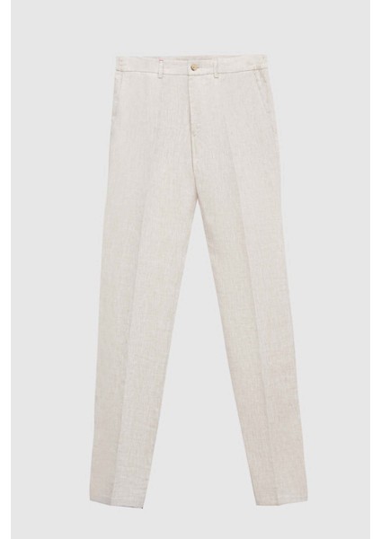 Ds Damat Slim Fit Bej Düz Jogger Pantolon