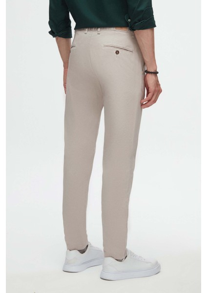 Silim Fit Taş Armürlü Chino Pantolon