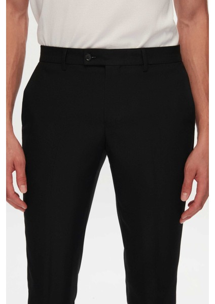 Siyah Gabardin Kumaş Pantolon