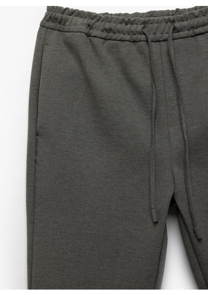 Viskon Karışımlı Beli Bağcıklı Jogger Eşofman Pantolon