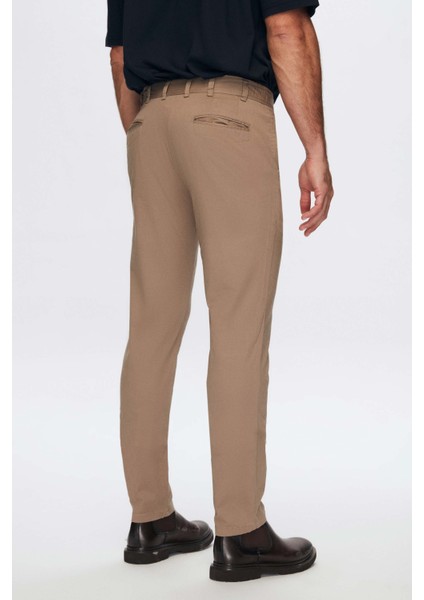 Slim Fit Vizon Armürlü Chino Pantolon modelleri