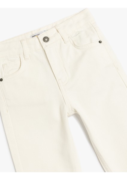 Pamuklu Ayarlanabilir Lastikli Cep Detaylı Denim Pantolon