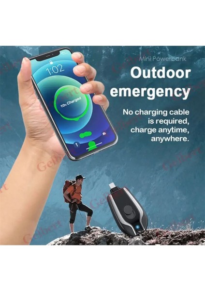 Type C Anahtarlık Şeklinde Mini Taşınabilir Acil Durum Powebank Hızlı Şarj Alet 1500 mAh