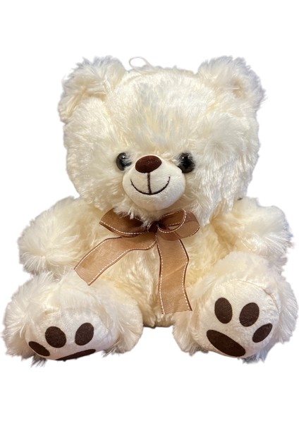 Peluş 30 cm Kurdeleli Ayı Ekru