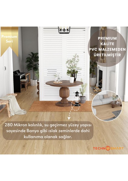 60×500 cm Kendinden Yapışkanlı Parke Görünümlü Premium Zemin Duvar Kağıdı Dolap Kaplama