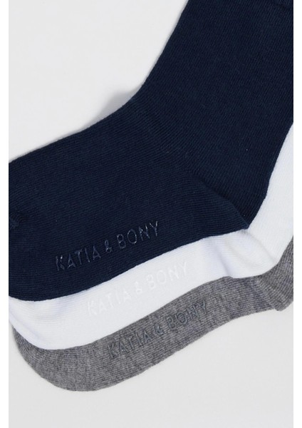 3'lü Paket Family Çocuk Soket Çorap Beyaz/Lacivert/Gri-Melanj fiyatları