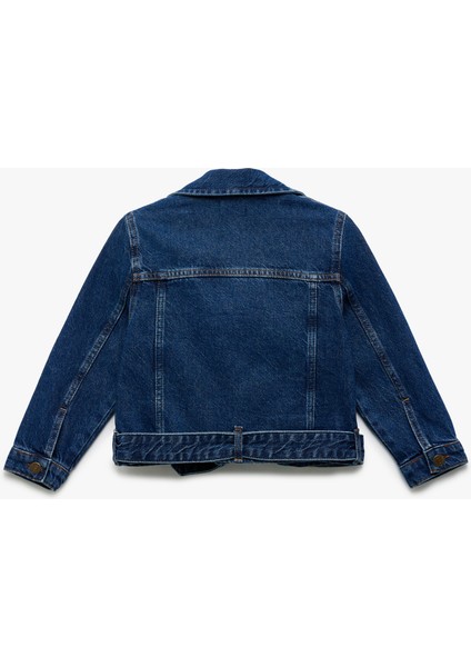 Pamuklu Uzun Kollu Kemer Detaylı Fermuarlı Denim Ceket fiyatları