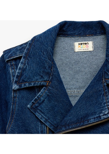 Pamuklu Uzun Kollu Kemer Detaylı Fermuarlı Denim Ceket modelleri