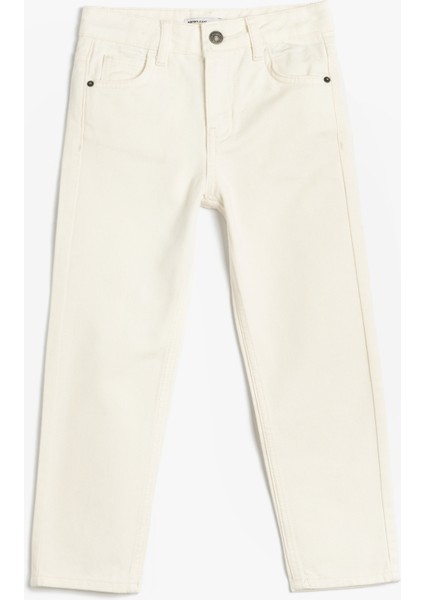 Pamuklu Ayarlanabilir Lastikli Cep Detaylı Denim Pantolon