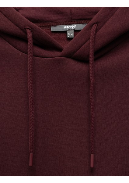 Reglan Kollu Pamuk Karışımlı Dikiş Detaylı Basic Kapşonlu Sweatshirt