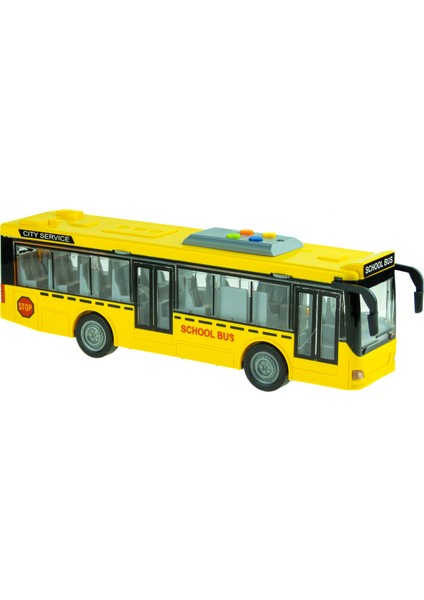 Oyuncak Okul Otobüsü Işıklı Sesli Sürtmeli 27 cm