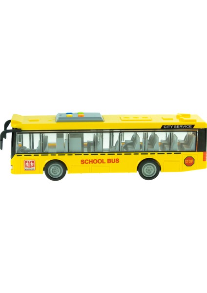 Oyuncak Okul Otobüsü Işıklı Sesli Sürtmeli 27 cm