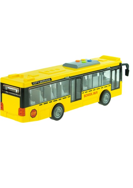 Oyuncak Okul Otobüsü Işıklı Sesli Sürtmeli 27 cm