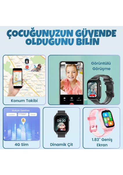 Hx Kids 4g Max Akıllı Çocuk Saati - Görüntülü Görüşme - 4g - Haritadan Konum Takip - Btk Kayıtlı Akıllı Saat Çocuk Saati modelleri