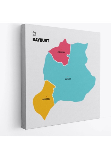 - Bayburt Ili ve Ilçeler Haritası Dekoratif Kanvas Tablo 1288 fiyatları