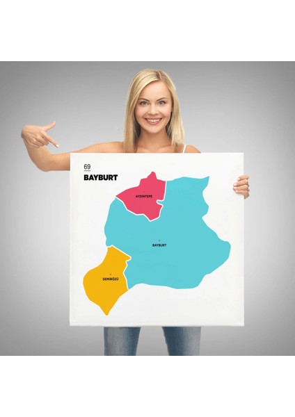 - Bayburt Ili ve Ilçeler Haritası Dekoratif Kanvas Tablo 1288 modelleri