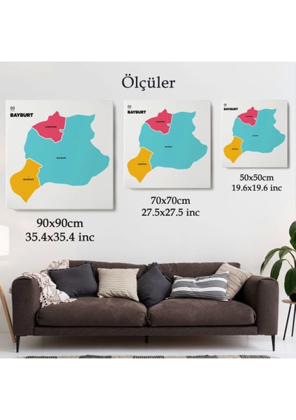 - Bayburt Ili ve Ilçeler Haritası Dekoratif Kanvas Tablo 1288 indirimleri