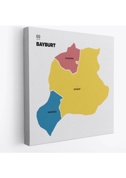 - Bayburt Ili ve Ilçeler Haritası Dekoratif Kanvas Tablo 1289 fiyatları