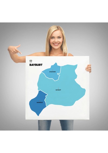 - Bayburt Ili ve Ilçeler Haritası Dekoratif Kanvas Tablo 1290 modelleri