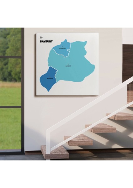 - Bayburt Ili ve Ilçeler Haritası Dekoratif Kanvas Tablo 1290 fırsatları
