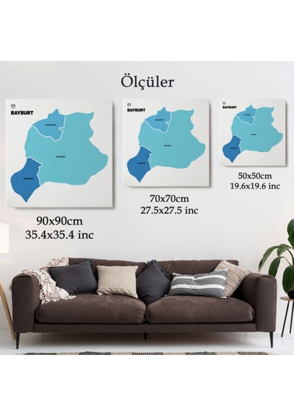 - Bayburt Ili ve Ilçeler Haritası Dekoratif Kanvas Tablo 1290 indirimleri