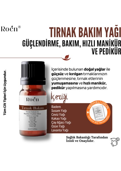 Tırnak Güçlendirici, Hızlı Manikür-Pedikür, Doğal Tırnak Bakım Yağı 20ML