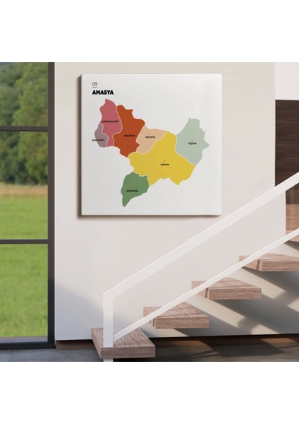 - Amasya Ili ve Ilçeler Haritası Dekoratif Kanvas Tablo 1262 fırsatları