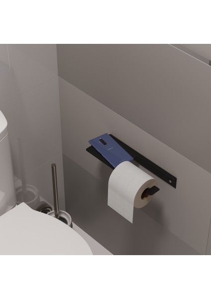 Banyo Tuvalet Kağıtlık Dekoratif Düzenleyici Tablalı Metal