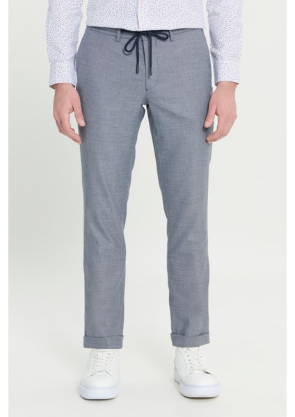 Comfort Fit Rahat Kesim Yan Cepli Desenli Beli Lastikli Pantolon