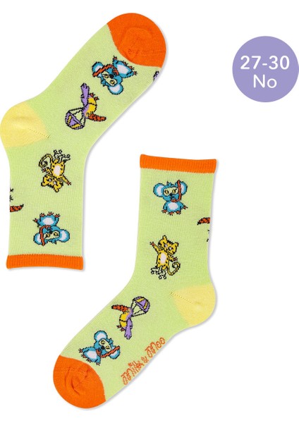 Jungle Friends Çocuk Çorap Seti 5'li, Beden 27-30, Yumuşak ve Dayanıklı Kumaş
