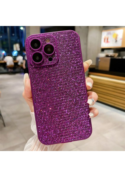 Apple iPhone 16 Pro Max Kılıf Bling Rhinestones Mor