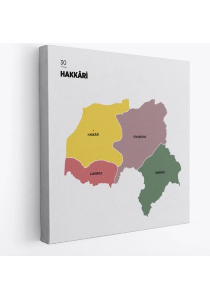 - Hakkari Ili ve Ilçeler Haritası Dekoratif Kanvas Tablo 1352 fiyatları