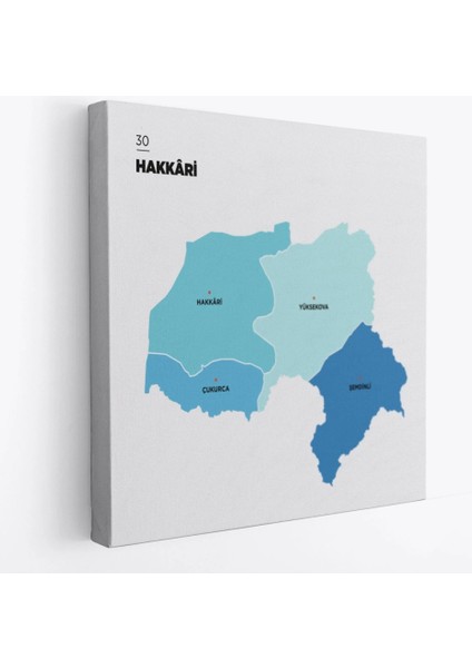 - Hakkari Ili ve Ilçeler Haritası Dekoratif Kanvas Tablo 1353 fiyatları